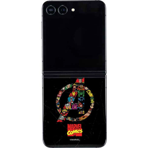 Marvel Classic Comics Avengers Logo Galaxy Z Flip5 5G Skin
